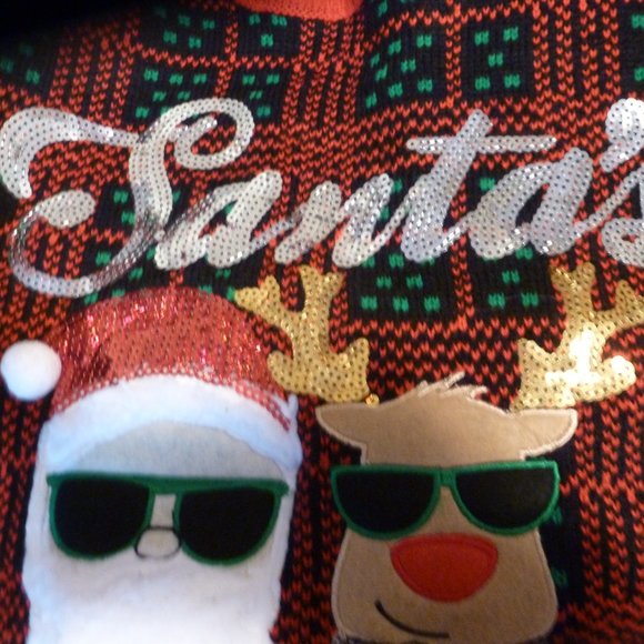 Holiday Special  Santa's Bestie Christmas Sweater Red Green/ NEW  sz L - Picture 8 of 8